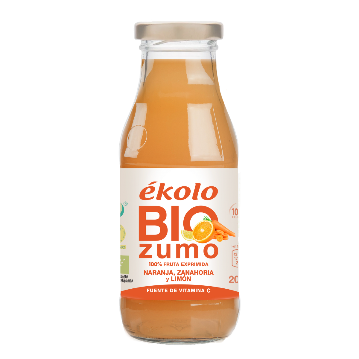 Sumo de Laranja e Cenoura Biológico Ékolo 200 ml 