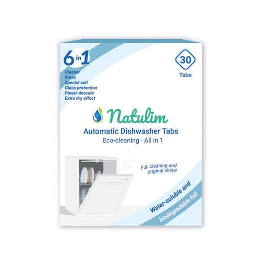 Pastilhas ecológicas Natulim 6 em 1 para máquina de lavar loiça, 30 unidades