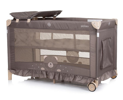 Cuna De Viaje Con Dosel Y Cambiador Palace Bear Beige New_3