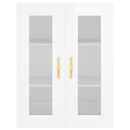 Aparador Alto Madera Contrachapada Blanco Brillo 69,5x34x180 Cm_4