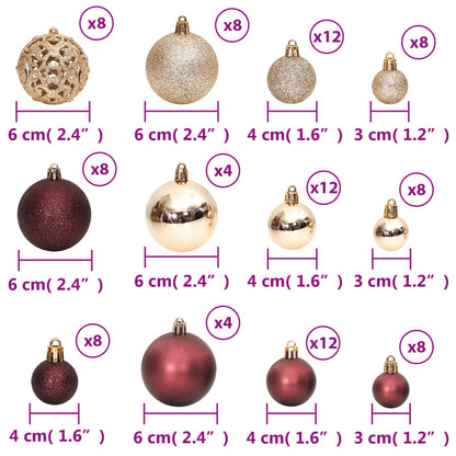 Vidaxl Bolas De Navidad 100 Uds Color Champán Y Marrón 3 / 4 / 6 Cm_2