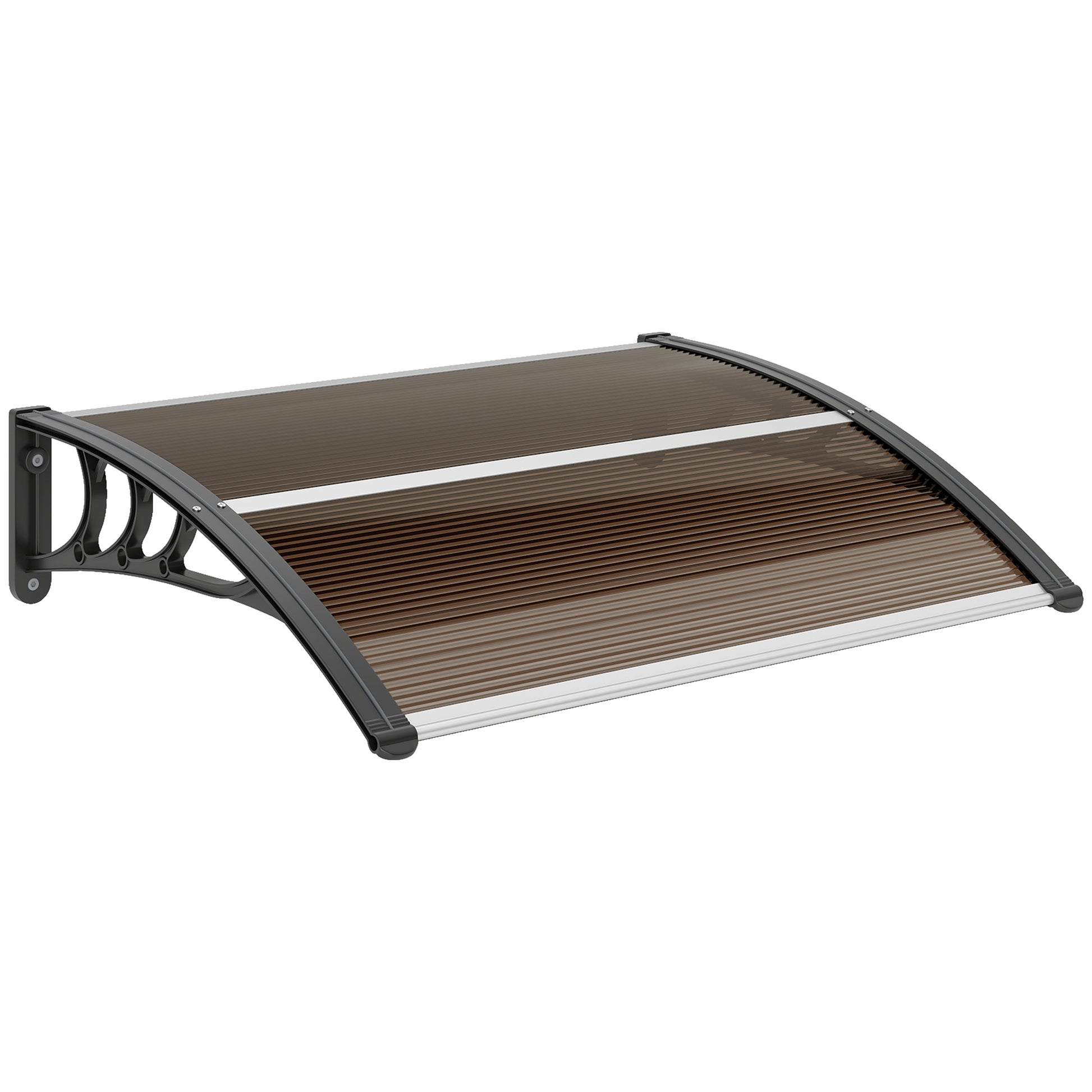 Outsunny Tejadillo De Protección 75x100cm Marquesina Para Puerta Marrón_0
