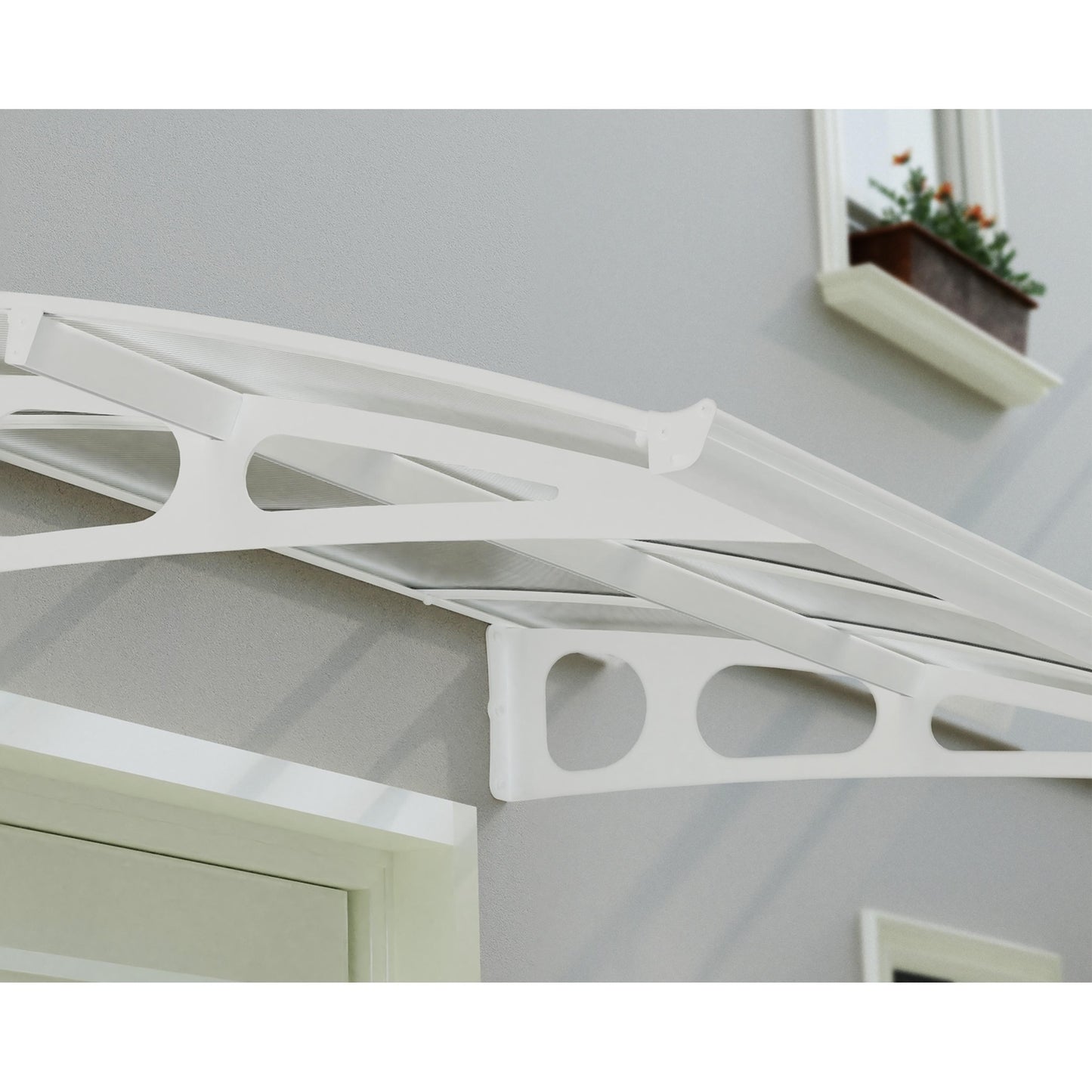 Marquise de porta Bordeaux 447x140 cm Camada Dupla 