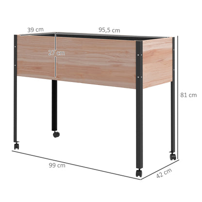 Outsunny Mesa De Cultivo Con Ruedas 99x42x81 Cm Con Tela No Tejida Natural_2