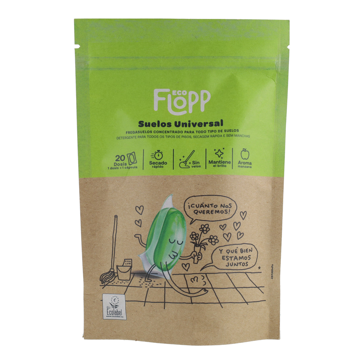 Limpia Suelos Universal BIO Eco Pack Flopp, 20 cápsulas