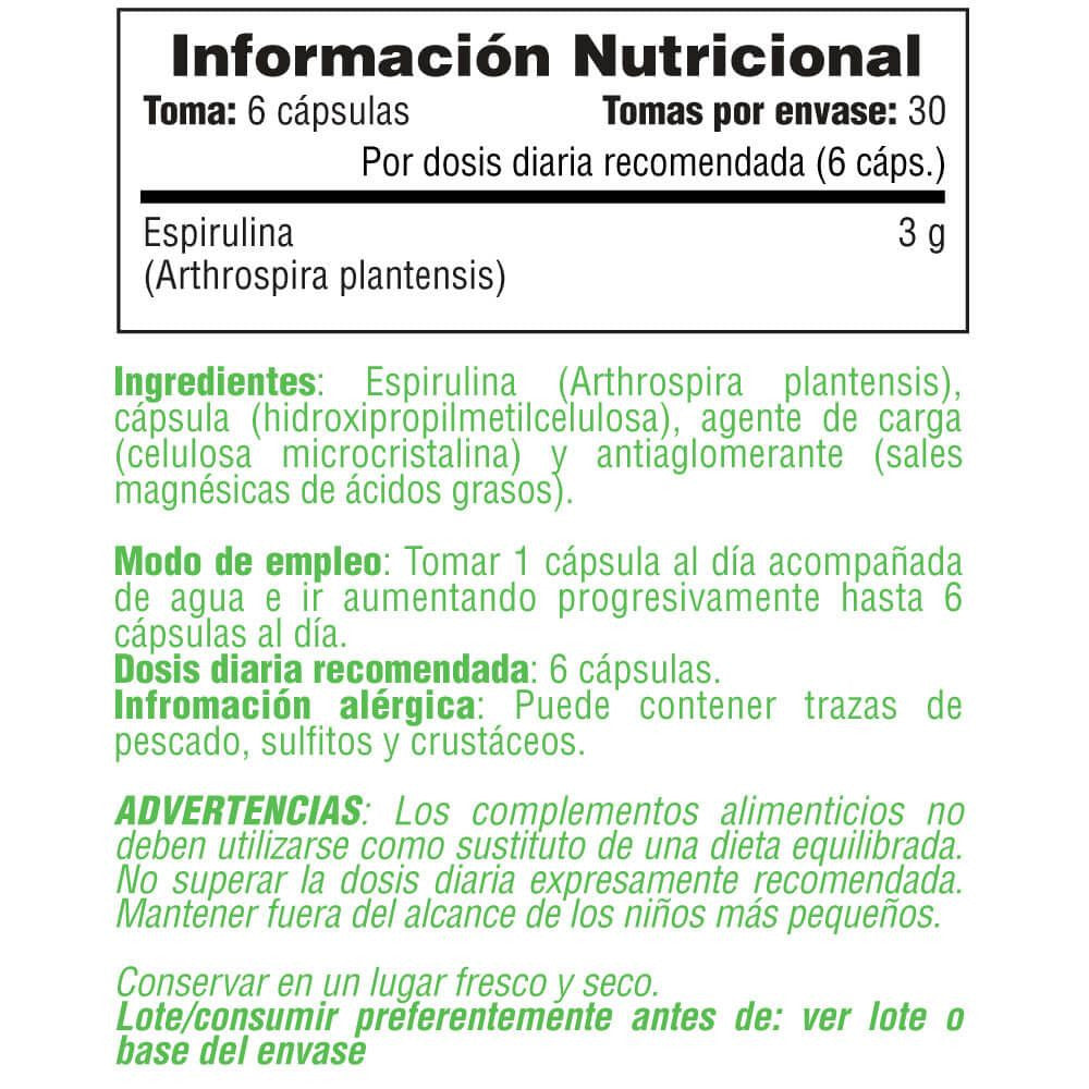 Espirulina 500mg - 180 Cápsulas Vegetales - Espirulina - Smart Supplements_4