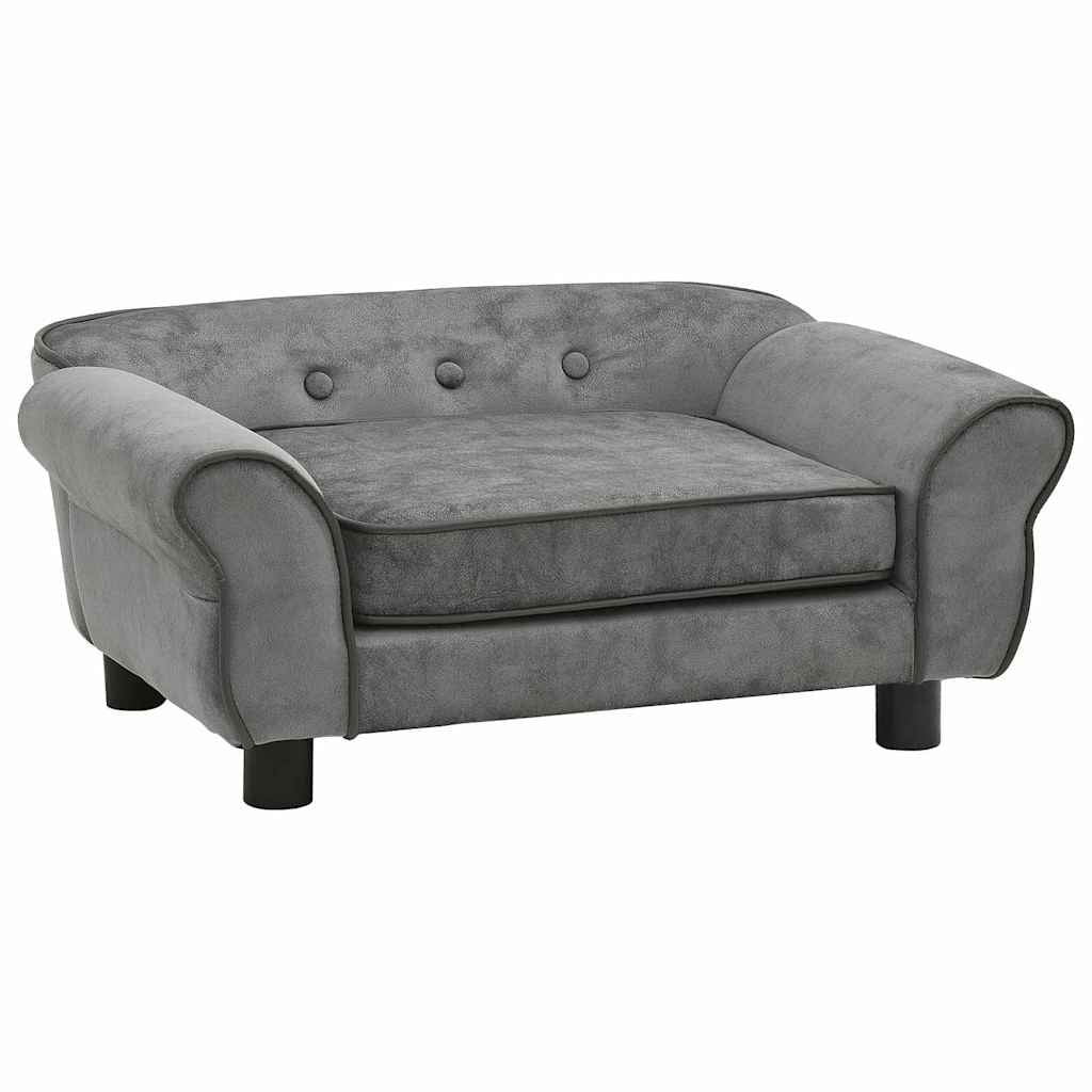 Vidaxl Sofá Para Perros Felpa Gris Oscuro 72x45x30 Cm_0