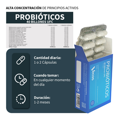 Probióticos Liofilizados VECOS (60 cápsulas) Flora intestinal y confort digestivo | 15 cepas | Cápsula gastrorresistente_2