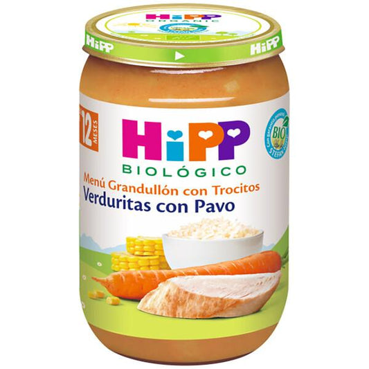 Pote de vegetais biológicos com peru +12 meses HiPP 220 g