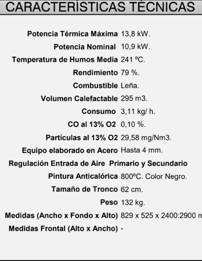 Chimenea Leña 2 Caras FM Modelo C-302 D interior Vermiculita_2
