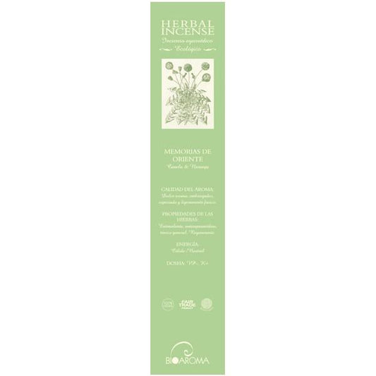 Incenso orgânico Bioaroma Memórias do Oriente, 12 varetas