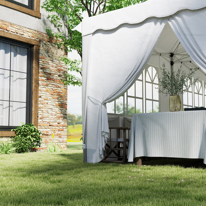 Outsunny Carpa Plegable Pop-up 6x3 M Anti-uv Con 6 Paredes Laterales Blanco_3