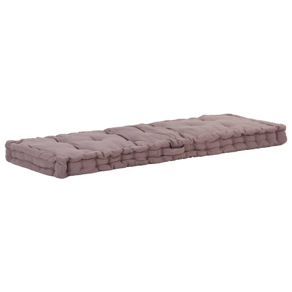 Vidaxl Cojín Para Palés Algodón Gris Taupe 120x40x7 Cm_0