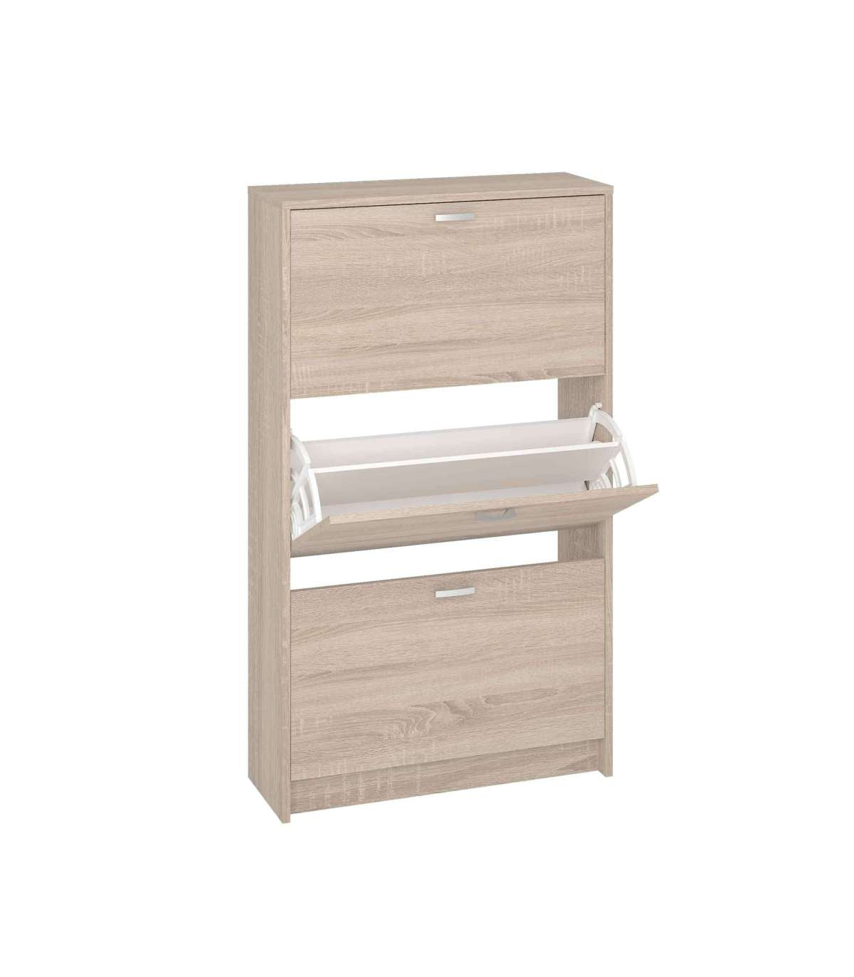Mueble Zapatero Pili Con 3 Trampones En Roble. 70 Cm(ancho) 120 Cm(altura) 25 Cm(fondo)_5