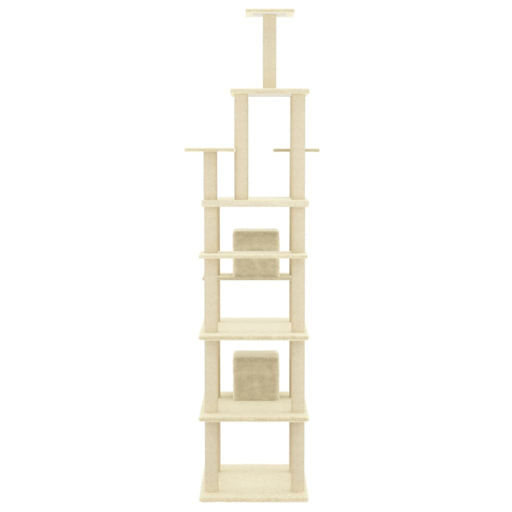 Vidaxl Rascador Para Gatos Con Postes De Sisal Color Crema 216 Cm_4