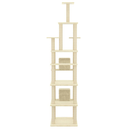 Vidaxl Rascador Para Gatos Con Postes De Sisal Color Crema 216 Cm_4