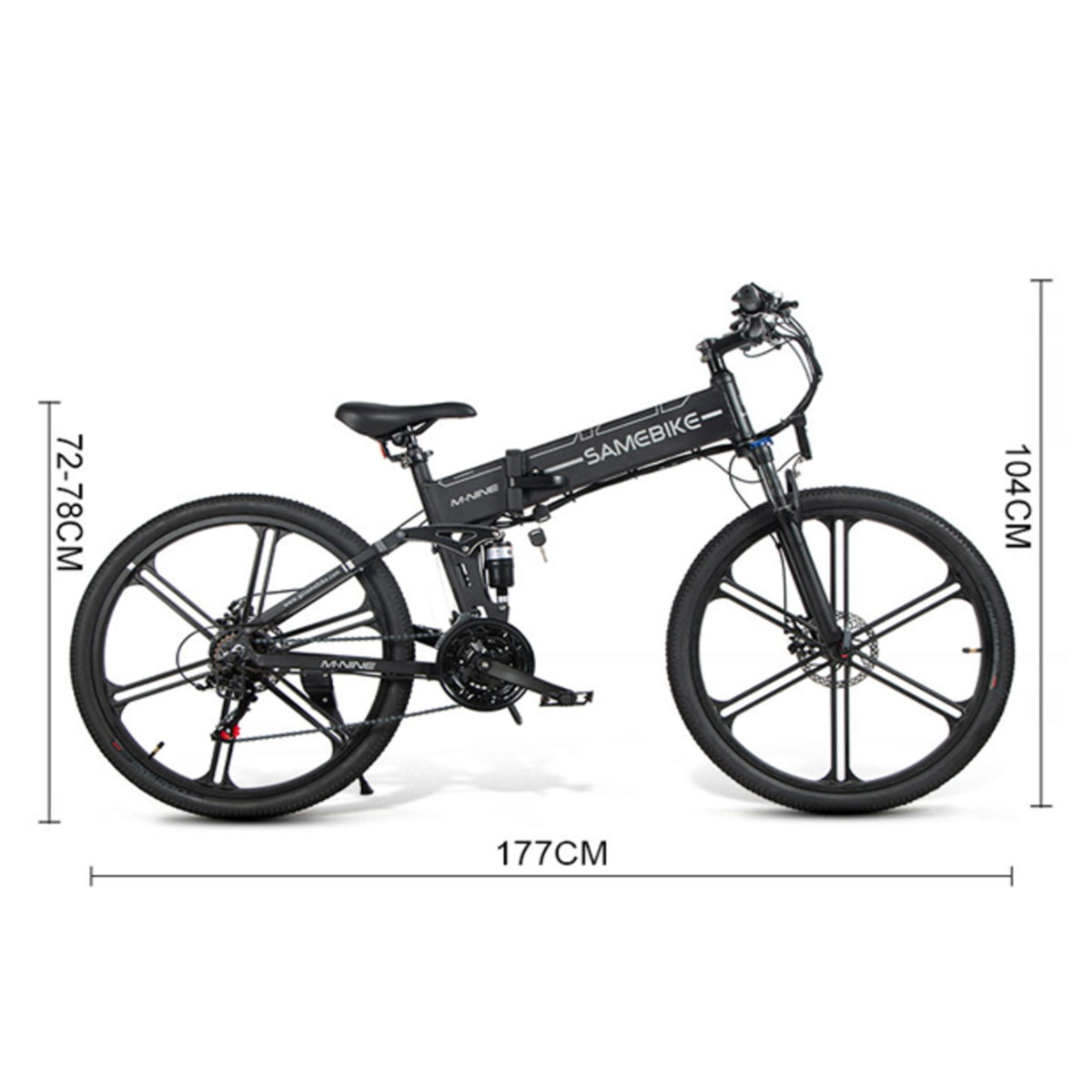 Bicicleta Eléctrica Plegable Samebike Lo26 Ii 500w-48v-10ah (480wh) - Rueda 26 Color Blanco_2
