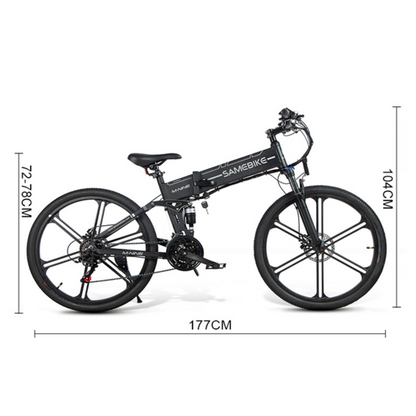 Bicicleta Eléctrica Plegable Samebike Lo26 Ii 500w-48v-10ah (480wh) - Rueda 26 Color Blanco_2