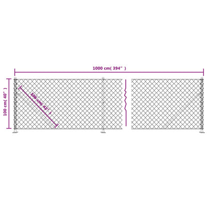 Cerca De Alambre Con Brida Plateada 1x10 M / Vetonek_5