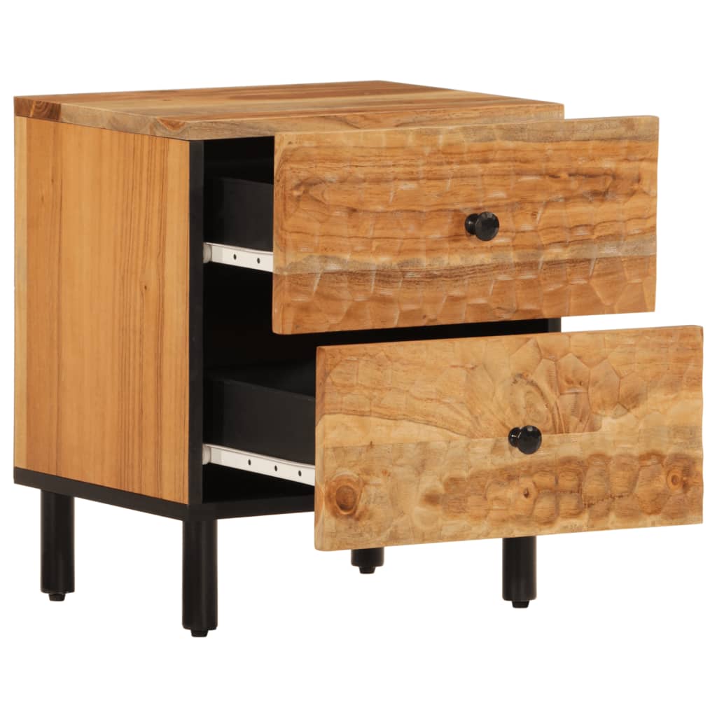 Mesitas De Noche 2 Uds Madera Maciza De Acacia 40x33x46 Cm_2