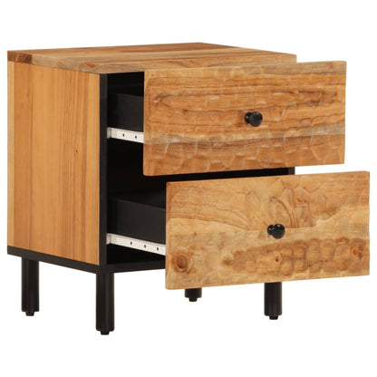 Mesitas De Noche 2 Uds Madera Maciza De Acacia 40x33x46 Cm_2