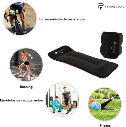 Pesas Ajustables Perpetual Para Tobillos Y Muñecas - 2pc X 2kg - Tobilleras Y Muñequeras Lastradas Con Peso_4