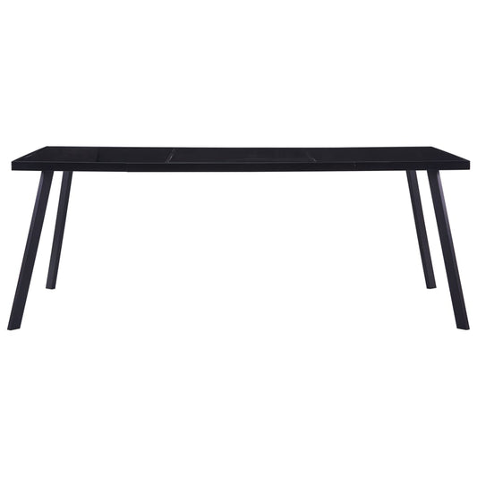 Mesa De Comedor De Vidrio Templado Negro 200x100x75 Cm_0