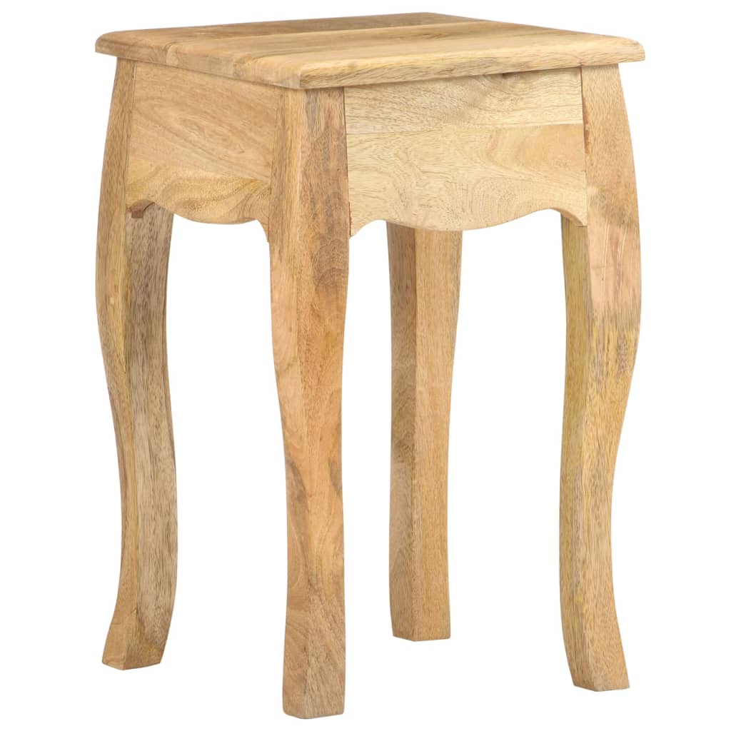 Mesita De Noche De Madera Maciza De Mango 28x28x46 Cm_2