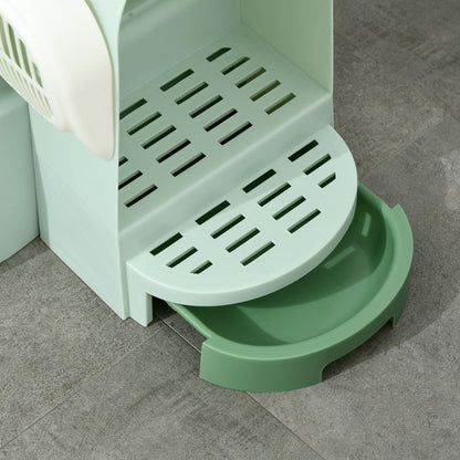 Pawhut Arenero Para Gatos Con Cubierto Con Bandejas Extraíbles 52x60x42 Cm Verde_4