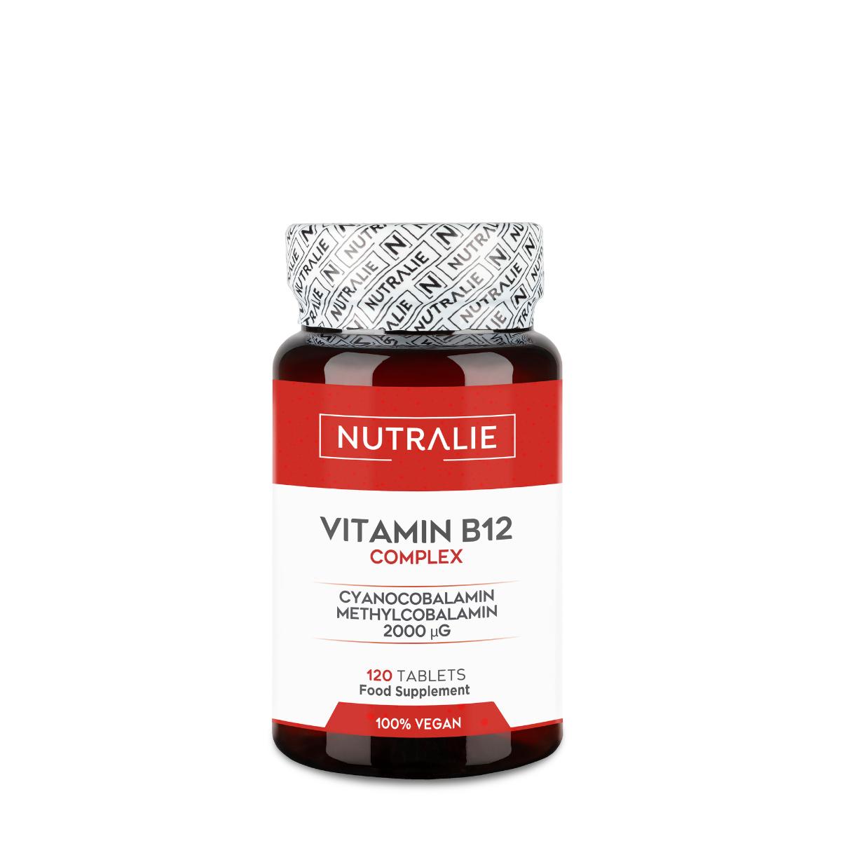 Complexo de Vitamina B12 2000 mcg Cansaço Nutralie 120 comprimidos