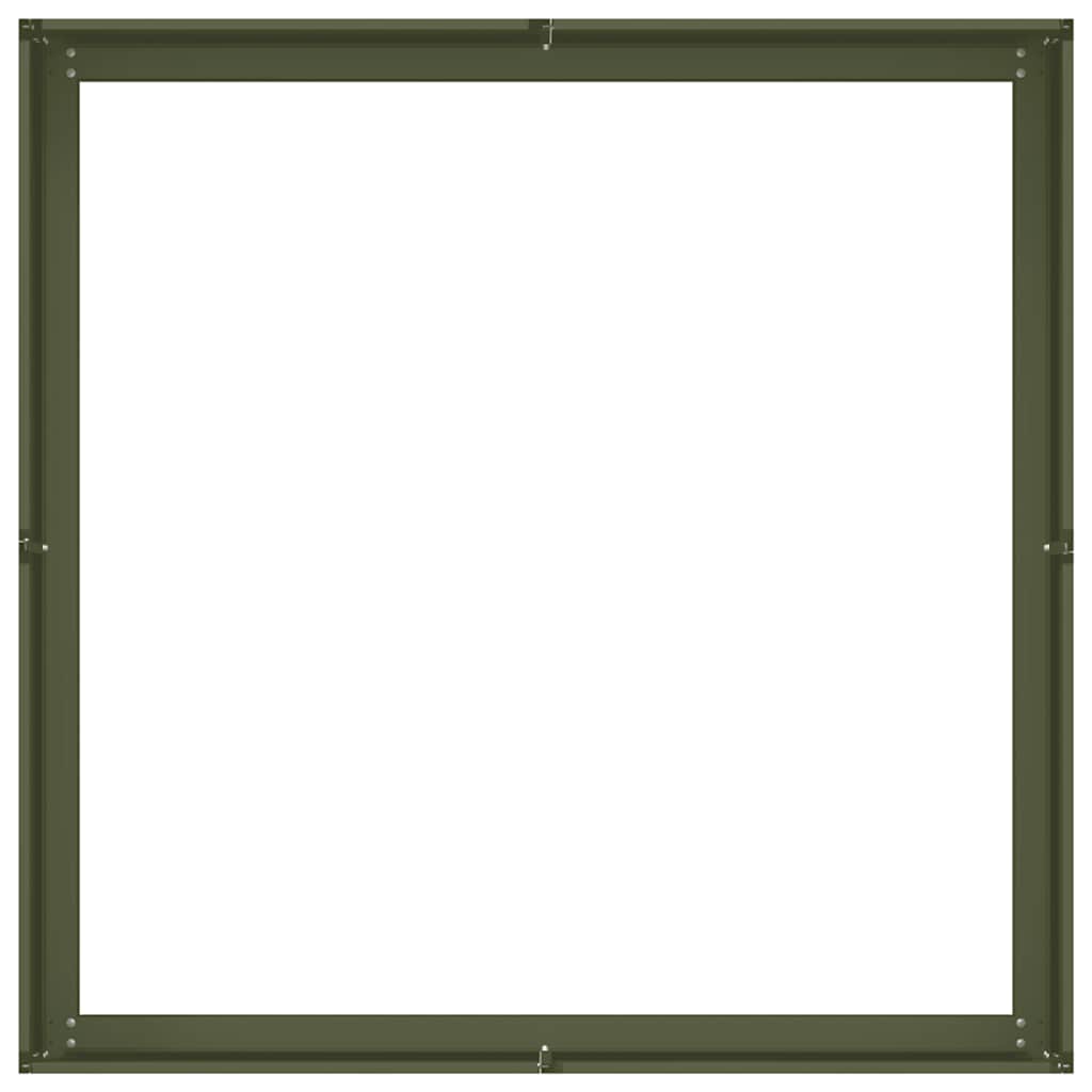 Jardinera Acero Verde Oliva 100x100x30 Cm_4