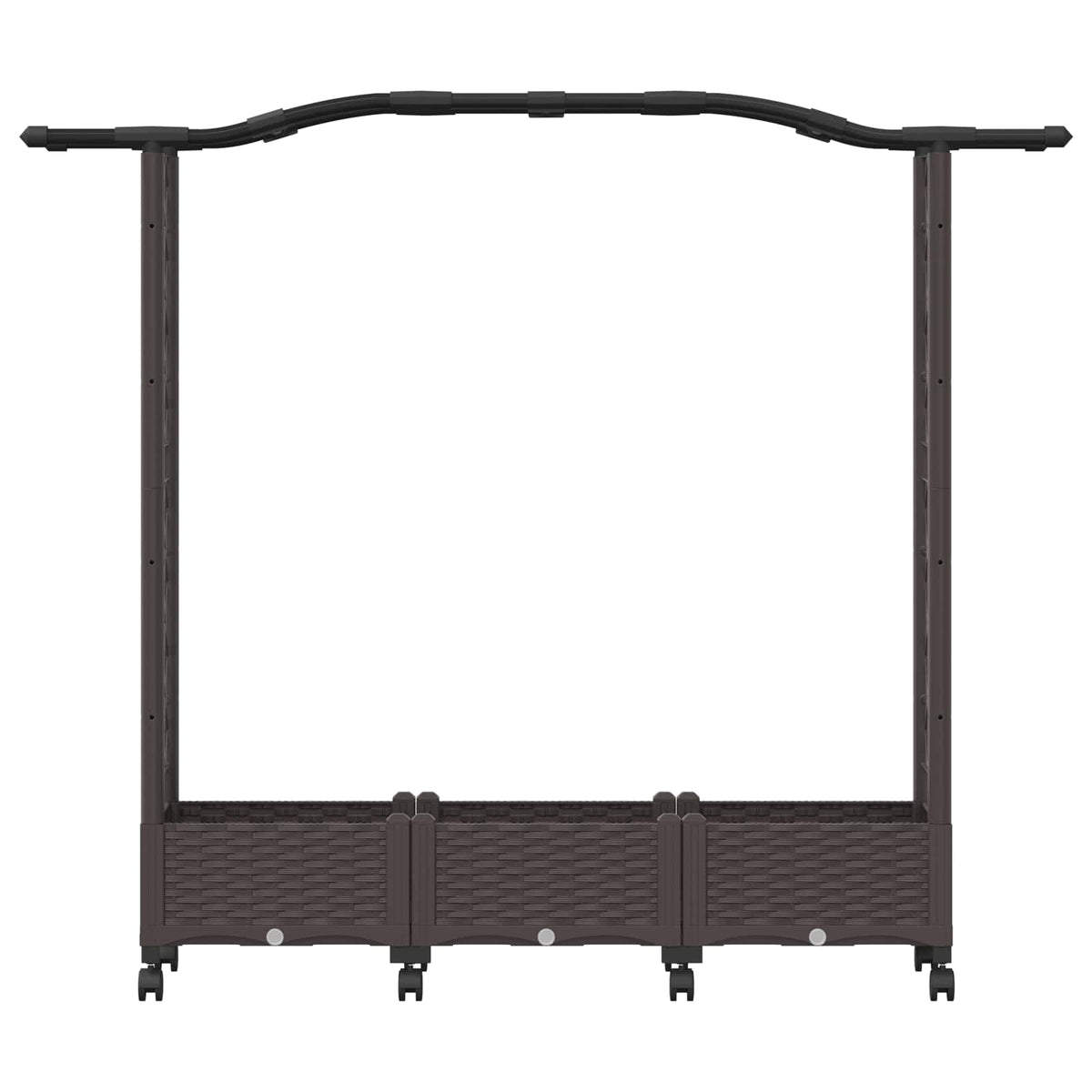 Cama Elevada Con Enrejado Y Ruedas Marrón 169 X 40 X 129 Cm Pp_3
