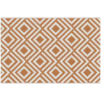 Outsunny Alfombra Exterior Reversible 182x274cm Para Terraza Balcón Patio Rojo_0