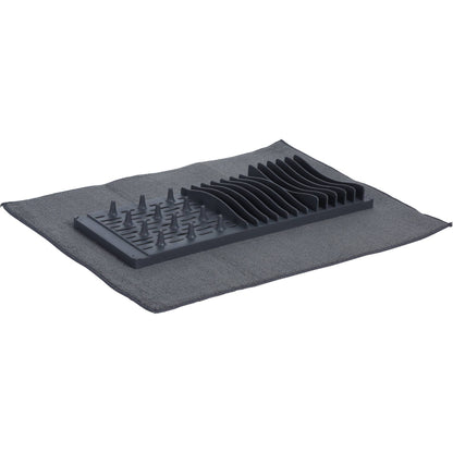 Well Home Escurreplatos Con Alfombrilla De Secado De Microfibra Color Gris_0
