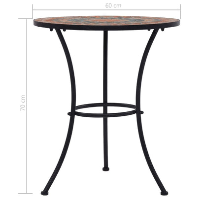 Vidaxl Set Mesa Y Sillas Bistró 3 Piezas Mosaico Cerámica Naranja/gris_2