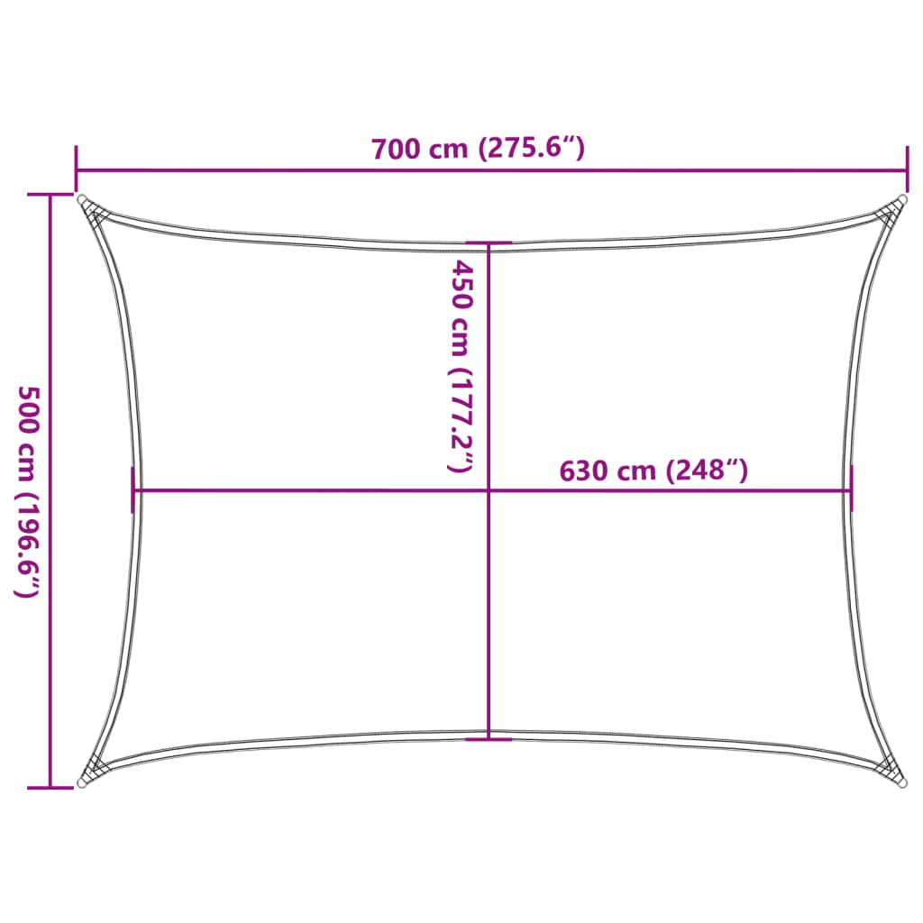 Vidaxl Toldo De Vela Hdpe Terracota 160 G/m² 5x7 M_2
