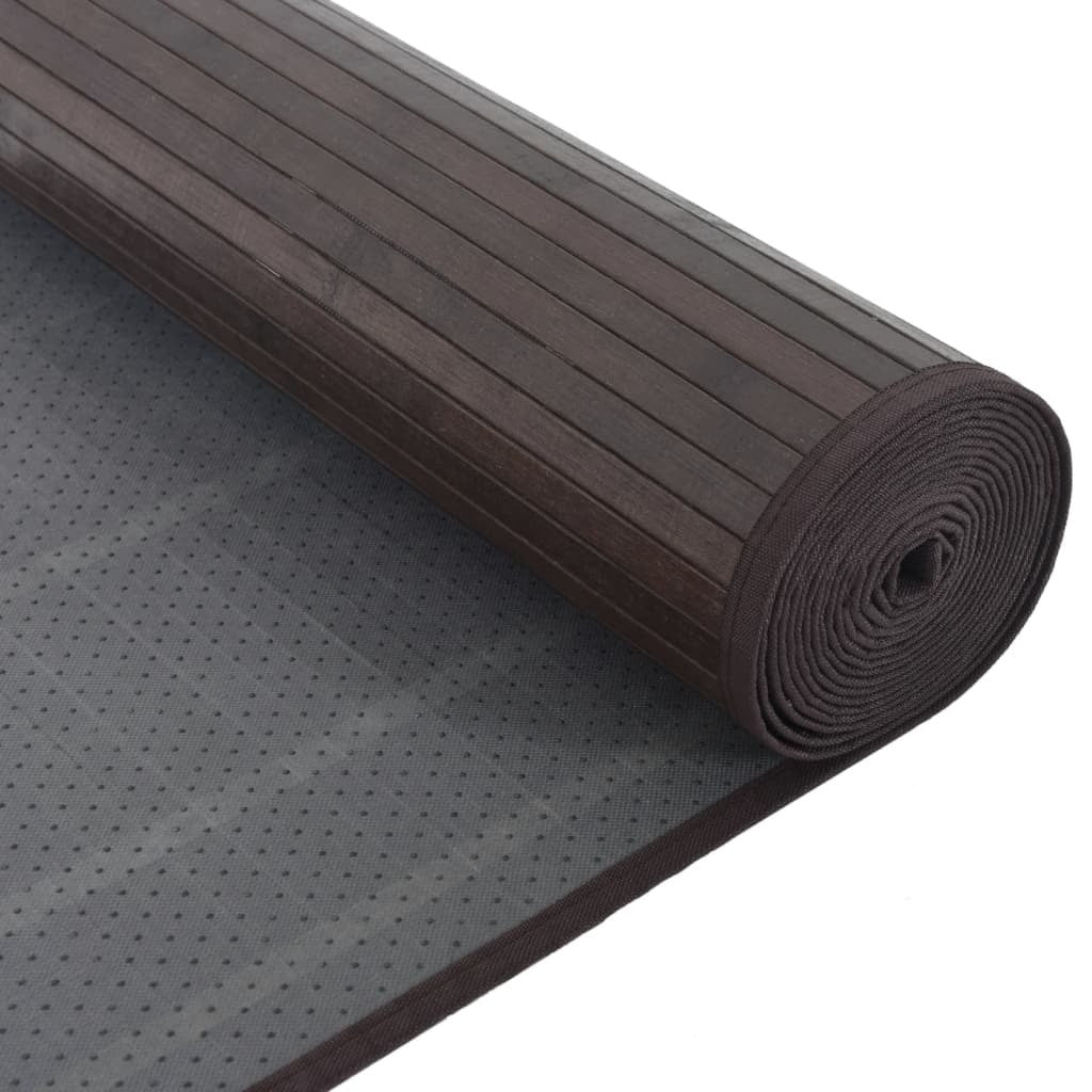 Vidaxl Alfombra Rectangular Bambú Marrón Oscuro 80x100 Cm_4