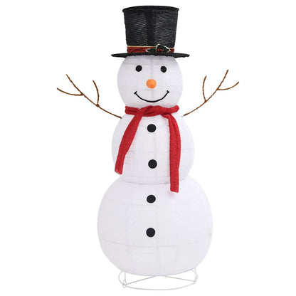 Vidaxl Muñeco De Nieve De Navidad Con Luces Led Tela Lujosa 120 Cm_0
