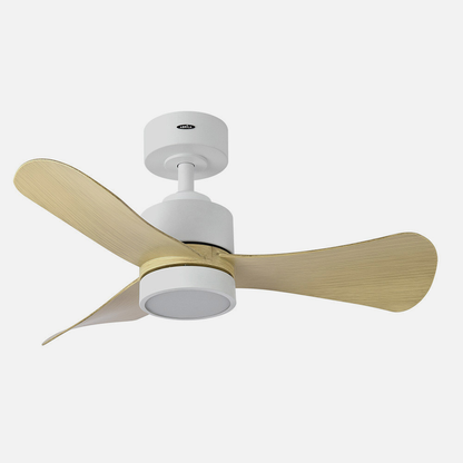 Ventilador Dc Zepelin 18w 1900lm Blanco/haya 3aspas 91d 3000-4000-6500k Remoto,memoria Y Temporizador_1