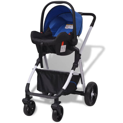Vidaxl Cochecito De Bebé 3 En 1 Azul Y Negro Aluminio_4
