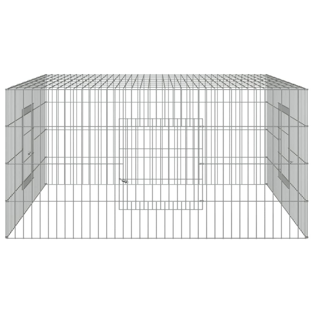 Vidaxl Jaula Para Conejos Hierro Galvanizado 110x110x55 Cm_4
