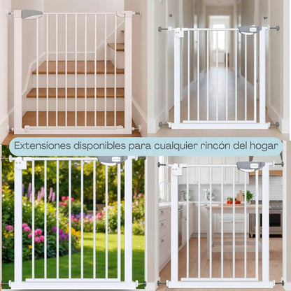 Bathby | Valla De Seguridad Infantil Y Para Mascotas, Ancho Ajustable De 75 A 84 Cm, Color Blanco_2