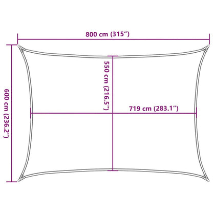 Vidaxl Toldo De Vela Rectangular Hdpe Azul 160 G/m² 6x8 M_2