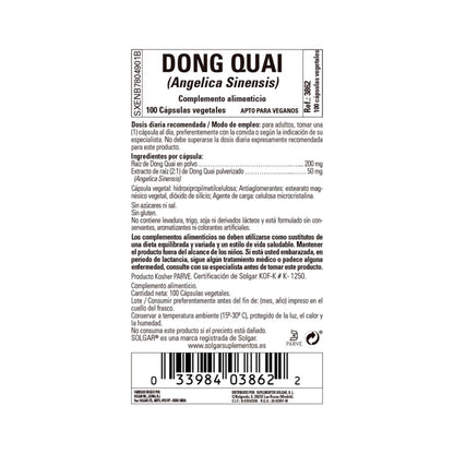Dong Quai (Angelica sinensis), 100 cápsulas vegetais