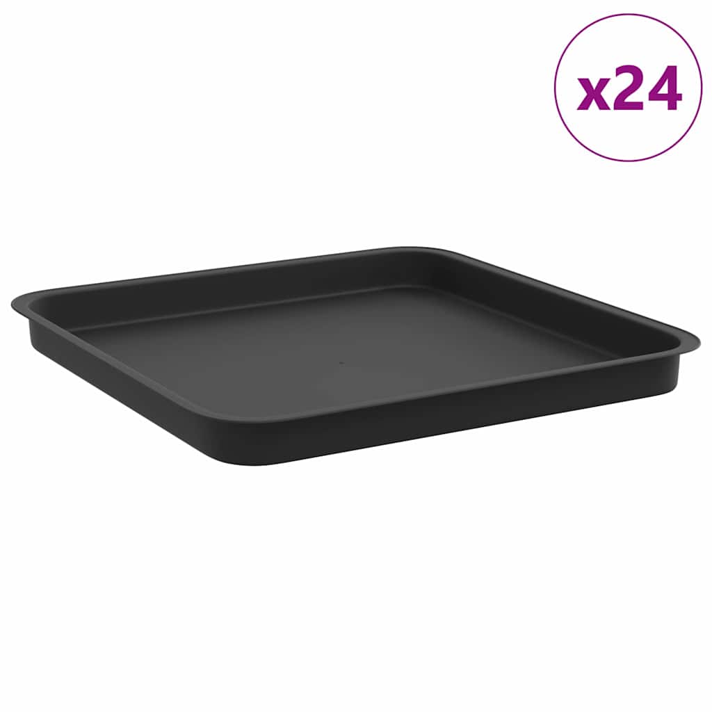 Bandeja Cuadrada Para Flores 24 Uds. Negro 36 X 36 X 3 Cm_0