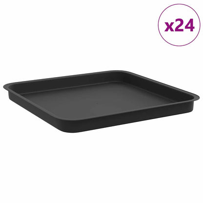 Bandeja Cuadrada Para Flores 24 Uds. Negro 36 X 36 X 3 Cm_0