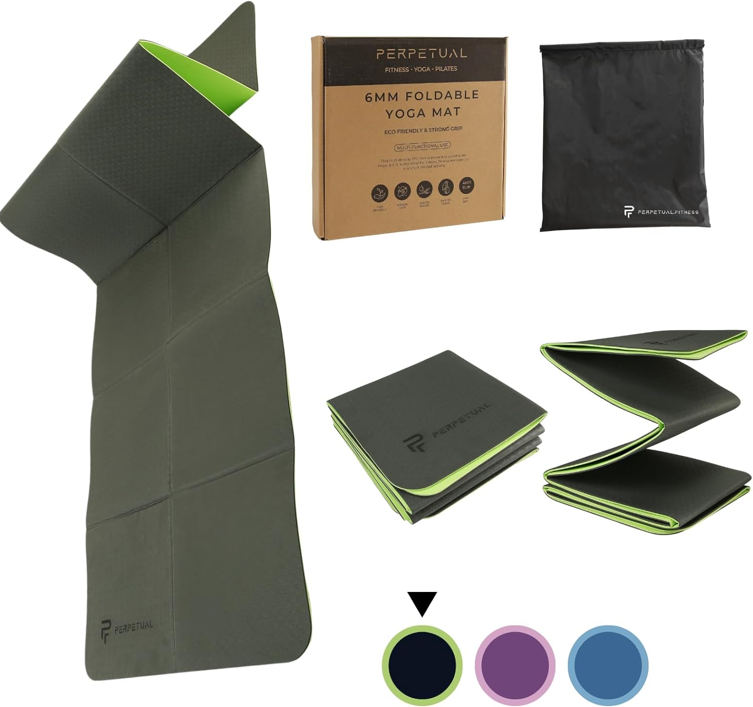 Esterilla De Yoga Perpetual Plegable - Colchoneta Antideslizante 6mm - Incluye Bolsa Transporte - Mat Ideal Viajes_0