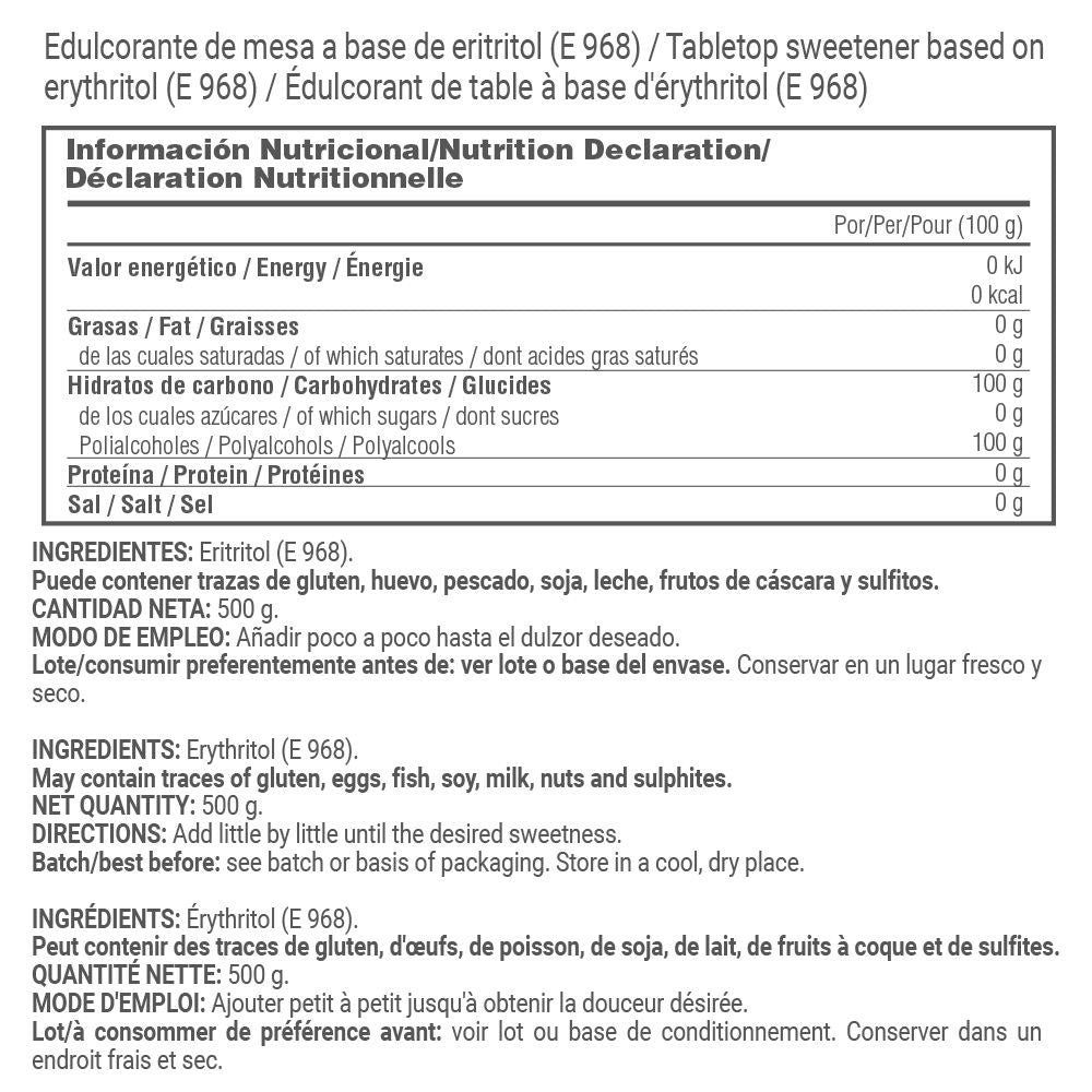 Eritritol En Polvo - 500g - Edulcorantes Y Saborizantes - Masmusculo_5