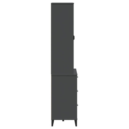 Aparador Alto Viken Madera De Pino Gris Antracita 80x40x190 Cm / Vetonek_3