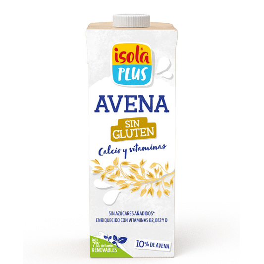 Bebida de aveia sem glúten com cálcio e vitaminas 1L Isola